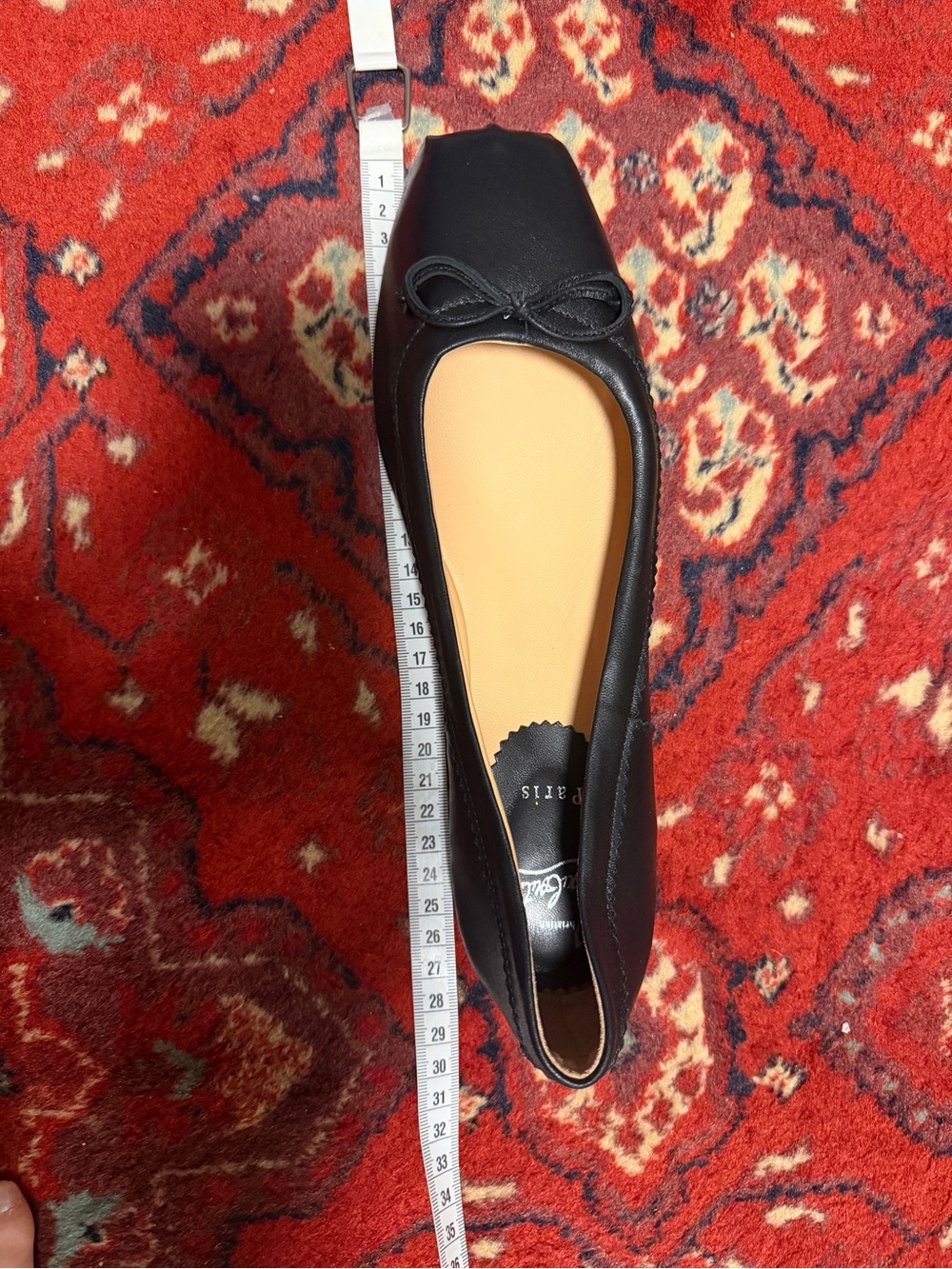 Black Leather Bow Ballet Flat — Women - Picture 4 of 4